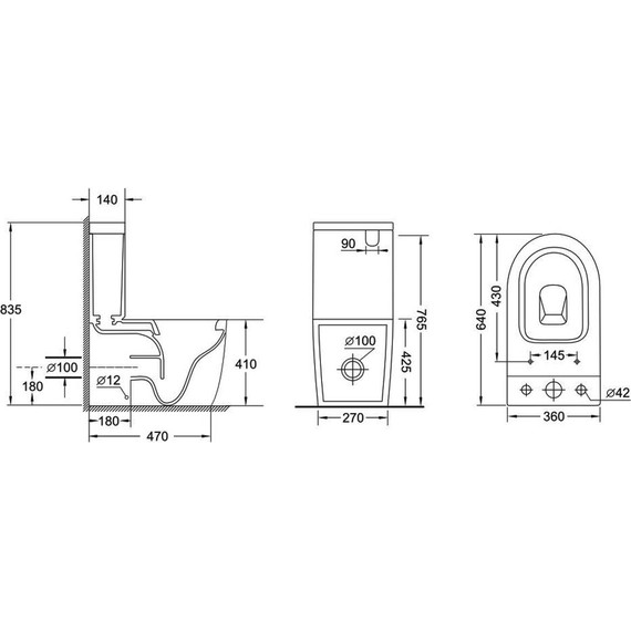 Унитаз-компакт безободковый Grossman GR-4494SQ с крышкой микролифт (Система смыва торнадо), Цвет производителя: белый - фото 14