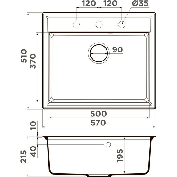Кухонная мойка Omoikiri Daisen 57 ES 4997310, espresso, Цвет производителя: espresso - фото 4