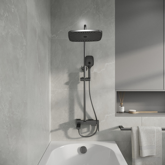 Душевая стойка Grossman Pragma 500.K35.03.420, графит, Цвет производителя: графит - фото 4