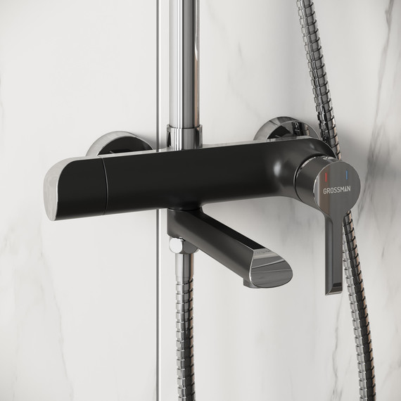 Душевая стойка Grossman Alba 500.K35.06.100/210, чёрный, Цвет производителя: чёрный - фото 5