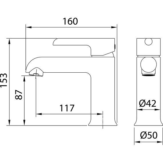 Смеситель для раковины Grossman Alba 510.K35.06.100/210, хром/чёрный, Цвет производителя: чёрный - фото 5