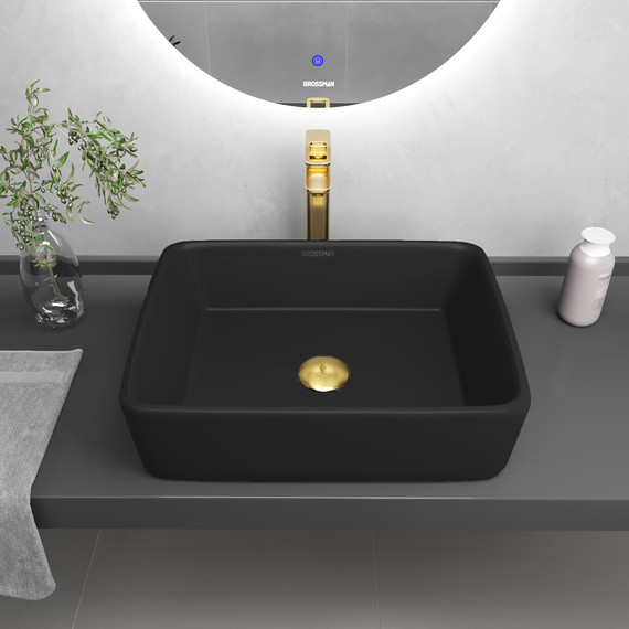 Раковина-чаша Grossman Color 48 см GR-3016BM, чёрный матовый - фото, картинка 3 Раковина-чаша Grossman Color 48 см GR-3016BM, чёрный матовый - фото 3