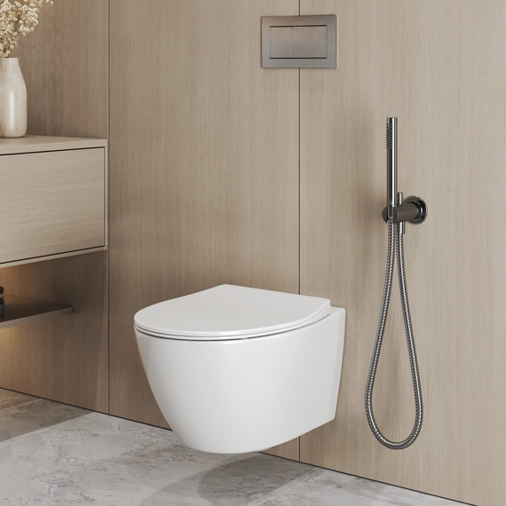 Унитаз подвесной безободковый Grossman GR-4405SQ с крышкой микролифт (Система смыва торнадо) - фото 10