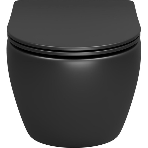 Унитаз подвесной безободковый Grossman GR-4457BMSQ с крышкой микролифт, чёрный матовый (Система смыва торнадо), Цвет производителя: чёрный матовый - фото 3