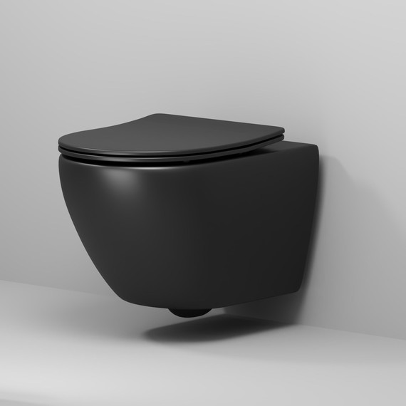 Унитаз подвесной безободковый Grossman GR-4457BMSQ с крышкой микролифт, чёрный матовый (Система смыва торнадо), Цвет производителя: чёрный матовый - фото 6