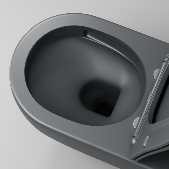 Унитаз подвесной безободковый Grossman GR-4457GMSQ с крышкой микролифт, серый матовый (Система смыва торнадо), Цвет производителя: серый матовый - фото 9