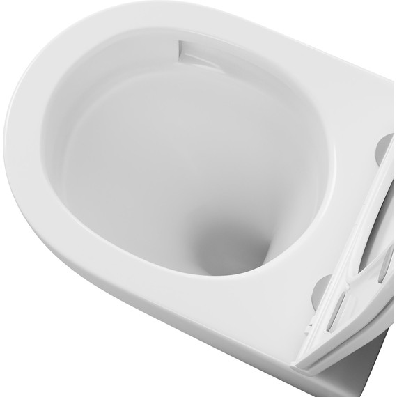 Унитаз подвесной безободковый Grossman GR-4457MSQ с крышкой микролифт, белый матовый (Система смыва торнадо), Цвет производителя: белый матовый - фото 5