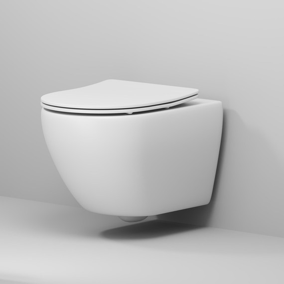 Унитаз подвесной безободковый Grossman GR-4457MSQ с крышкой микролифт, белый матовый (Система смыва торнадо), Цвет производителя: белый матовый - фото 6