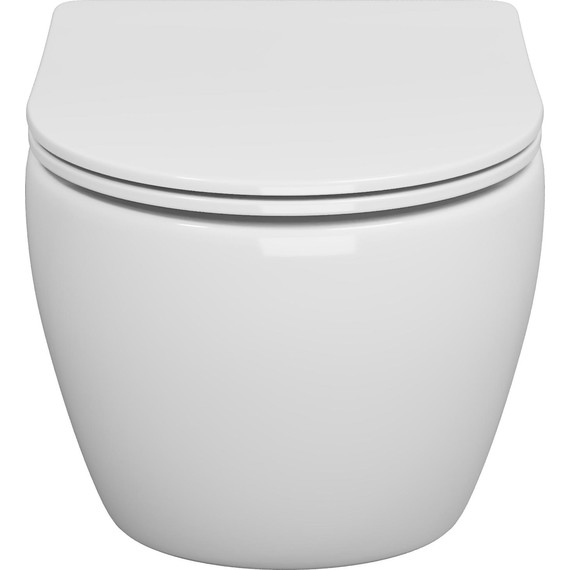 Унитаз подвесной безободковый Grossman GR-4457SQ с крышкой микролифт (Система смыва торнадо), Цвет производителя: белый - фото 3