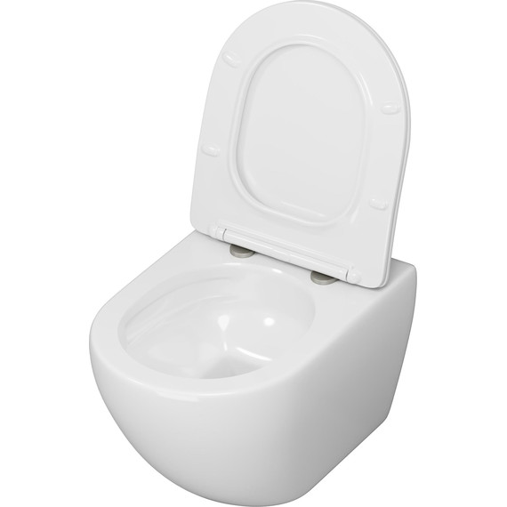 Унитаз подвесной безободковый Grossman GR-4457SQ с крышкой микролифт (Система смыва торнадо), Цвет производителя: белый - фото 4