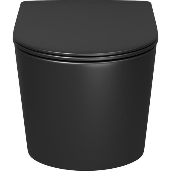 Унитаз подвесной безободковый Grossman GR-4499BMSQ с крышкой микролифт, чёрный матовый (Система смыва торнадо), Цвет производителя: чёрный матовый - фото 3