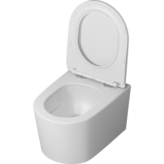 Унитаз подвесной безободковый Grossman GR-4499MSQ с крышкой микролифт, белый матовый (Система смыва торнадо), Цвет производителя: белый матовый - фото 4