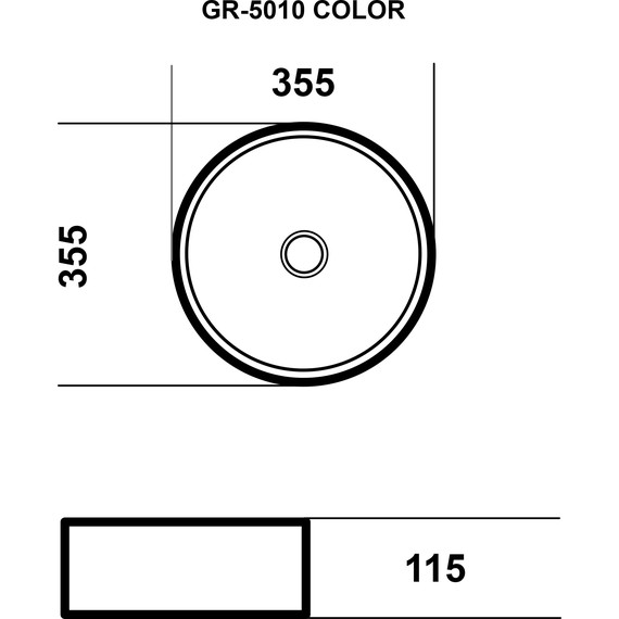 Раковина-чаша Grossman Color 35,5 см GR-5010BBL, чёрный - фото 4
