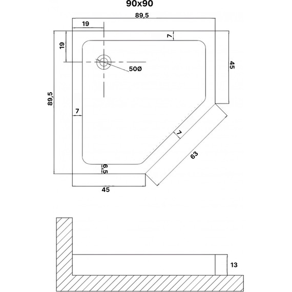 Поддон Niagara Eco 90x90 см NG-P9090-14D - фото 2