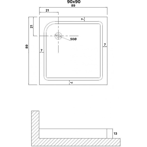 Поддон Niagara Eco 90x90 см NG-P9090-14Q - фото 2