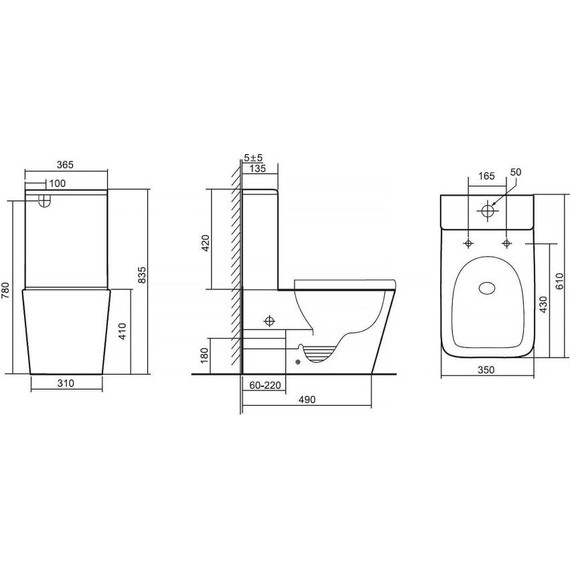 Унитаз-компакт безободковый AN Etta с крышкой микролифт (система смыва Торнадо) - фото, картинка 20 Унитаз-компакт безободковый AN Etta с крышкой микролифт (система смыва Торнадо) - фото 20