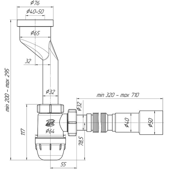 Сифон для писсуара Ани Пласт U1016 - фото, картинка 3 Сифон для писсуара Ани Пласт U1016 - фото 3