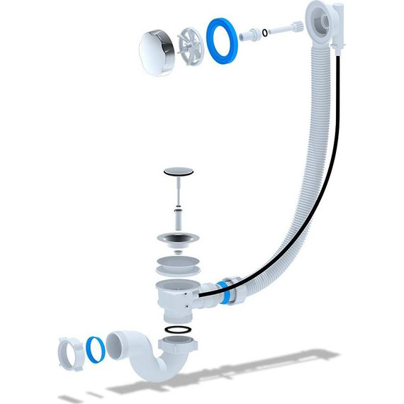 Сифон для ванны полуавтомат Ани Пласт EMS701 - фото, картинка 2 Сифон для ванны полуавтомат Ани Пласт EMS701 - фото 2