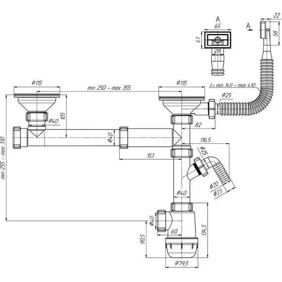 Сифон для мойки Ани Пласт A7500S - фото, картинка 3 Сифон для мойки Ани Пласт A7500S - фото 3