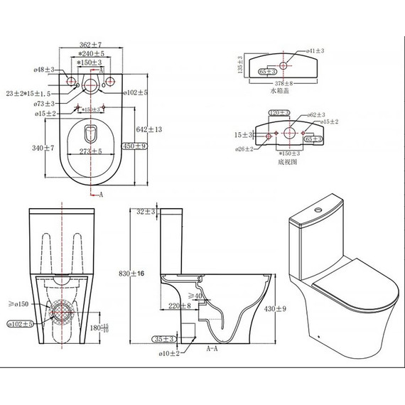 Унитаз-компакт безободковый AN Star с крышкой микролифт - фото, картинка 18 Унитаз-компакт безободковый AN Star с крышкой микролифт - фото 18
