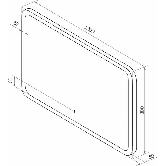 Зеркало для ванной комнаты AN Самба 120 см (сенсорный выключатель, диммер температуры) - фото 5