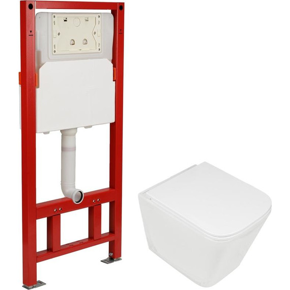 Инсталляция с подвесным безободковым унитазом AN Bitt сиденье микролифт, крепление (система смыва Торнадо) - фото 2