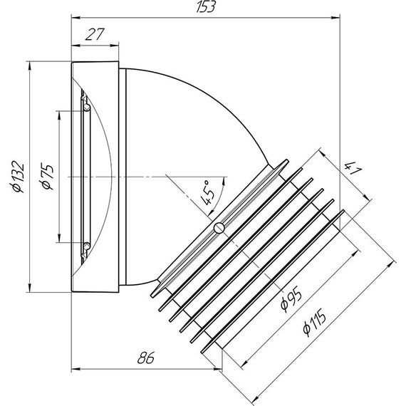 Колено для унитаза Ани Пласт W4228 - фото 2