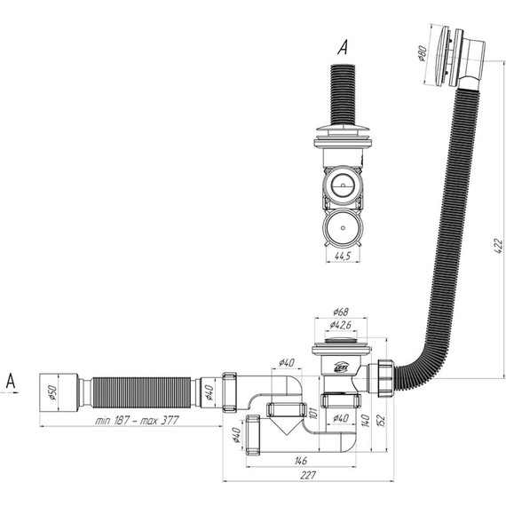 Сифон для ванны Ани Пласт EC255S - фото, картинка 3 Сифон для ванны Ани Пласт EC255S - фото 3