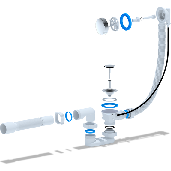 Сифон для ванны полуавтомат Ани Пласт EM701 - фото, картинка 2 Сифон для ванны полуавтомат Ани Пласт EM701 - фото 2