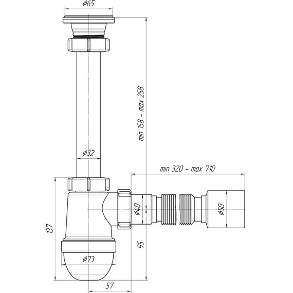 Сифон для умывальника Ани Пласт C1010 - фото, картинка 3 Сифон для умывальника Ани Пласт C1010 - фото 3