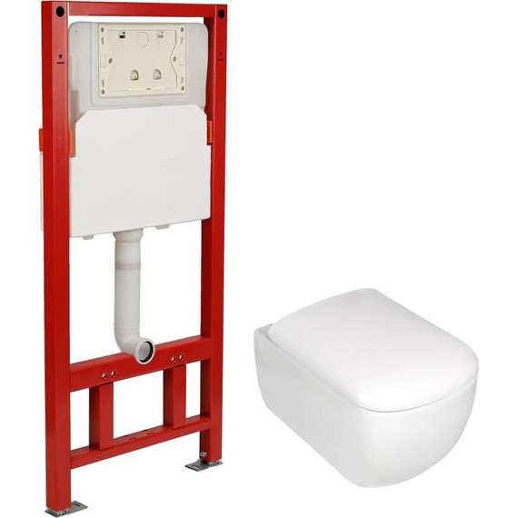 Инсталляция с подвесным безободковым унитазом AN Solana сиденье микролифт, крепление (система смыва Торнадо) - фото 2