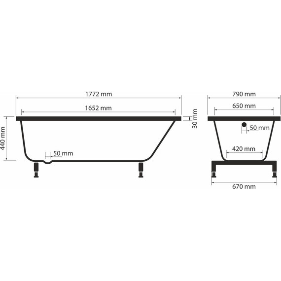 Ванна каменная Sole Epsilon ТМ 180x80 см - фото 7