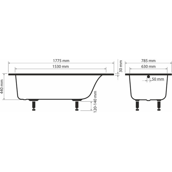 Ванна каменная Sole Gamma ТМ 180x80 см - фото 6