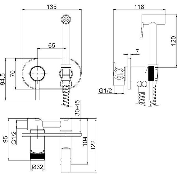 Набор для гигиенического душа Allen Brau Priority 5.31005-00 (со скрытой частью) - фото 8