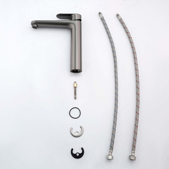 Смеситель для раковины высокий Aquatek Ника AQ1804BGM, оружейная сталь - фото 3