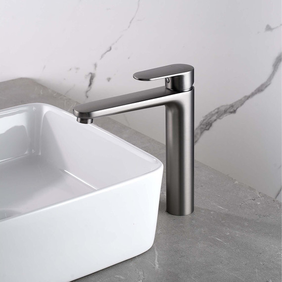 Смеситель для раковины высокий Aquatek Ника AQ1804BGM, оружейная сталь - фото 5