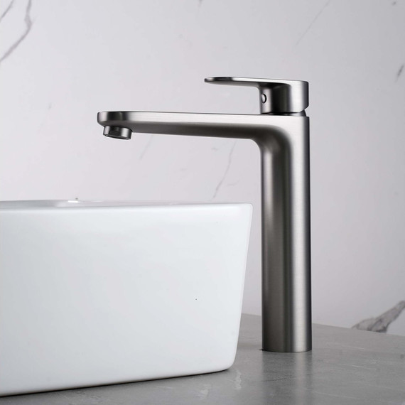 Смеситель для раковины высокий Aquatek Ника AQ1804BGM, оружейная сталь - фото 6