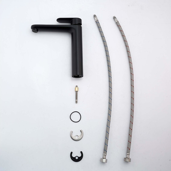 Смеситель для раковины высокий Aquatek Ника AQ1804MB, чёрный матовый - фото 3