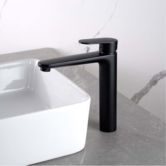 Смеситель для раковины высокий Aquatek Ника AQ1804MB, чёрный матовый - фото 5