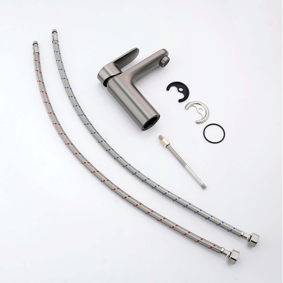 Смеситель для раковины Aquatek Ника AQ1810BGM, оружейная сталь - фото 2