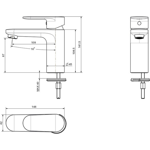 Смеситель для раковины Aquatek Ника AQ1810MB, чёрный матовый - фото 8