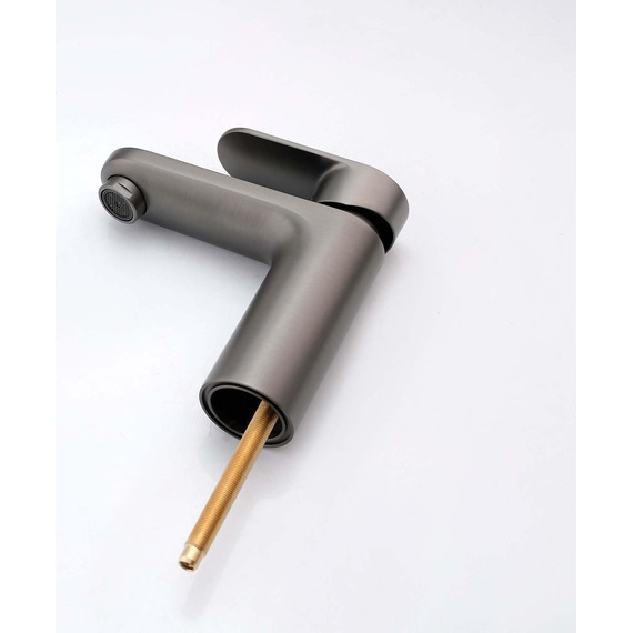 Смеситель для раковины с лейкой для биде Aquatek Ника AQ1812BGM, оружейная сталь - фото 4