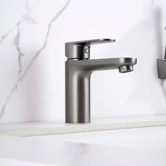 Смеситель для раковины с лейкой для биде Aquatek Ника AQ1812BGM, оружейная сталь - фото 8