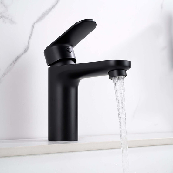 Смеситель для раковины с лейкой для биде Aquatek Ника AQ1812MB, чёрный матовый - фото 6