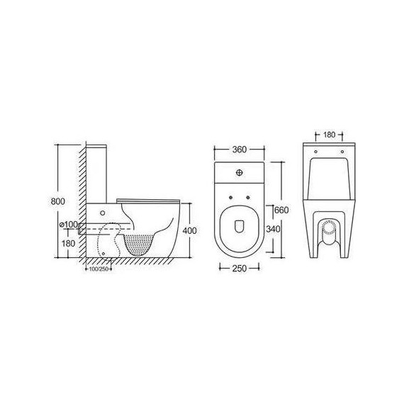 Унитаз-компакт безободковый Azario Verona AZ-8301 с крышкой микролифт (система смыва Торнадо) - фото 14