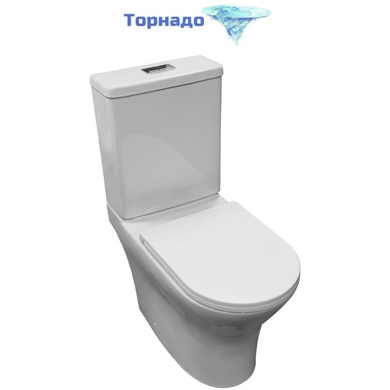 Унитаз-компакт безободковый Azario Tesoro AZ-8501 с крышкой микролифт (система смыва Торнадо) - фото 