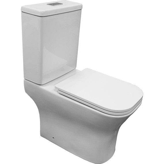 Унитаз-компакт безободковый Azario Milagro AZ-8502 с крышкой микролифт (система смыва Торнадо) - фото 2