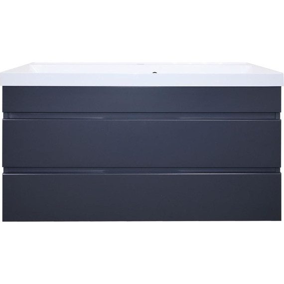 Тумба подвесная с раковиной Azario Эстима 100/2 100 см CS00094586, графит - фото 4