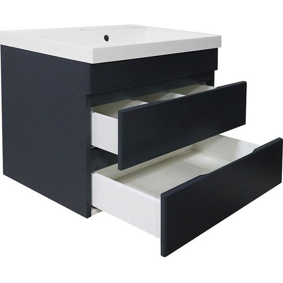 Тумба подвесная с раковиной Azario Эстима 60/2 60 см CS00094587, графит - фото 3