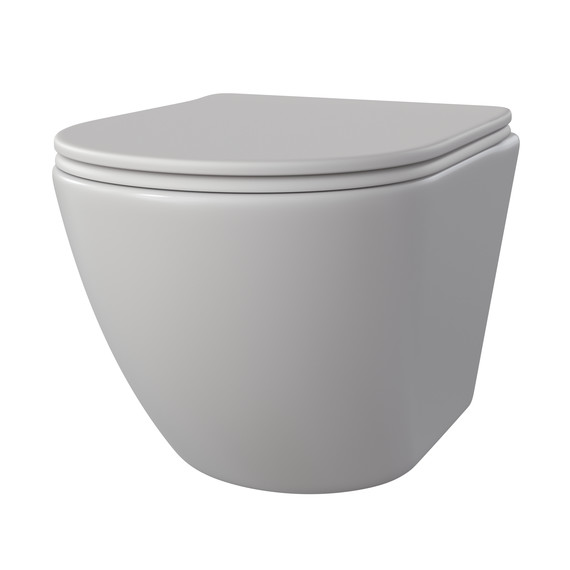 Унитаз подвесной безободковый Taliente Amato AM25010 Bianco opaco с крышкой микролифт, белый матовый - фото 2